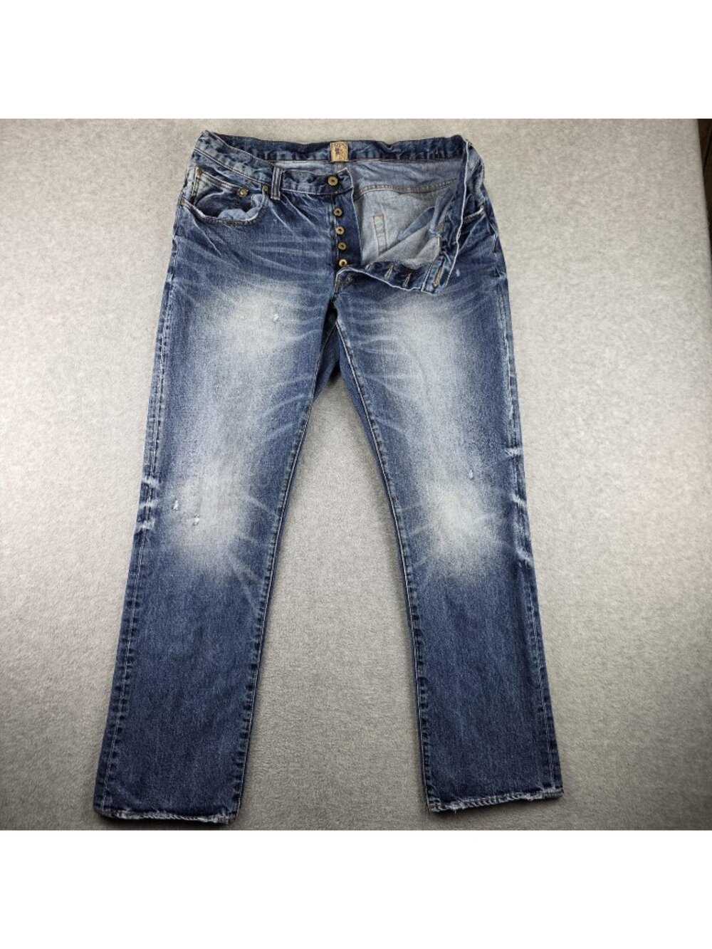 PRPS Barracuda Jeans Mens 38x32 Blue Straight Distressed Medium Wash Denim